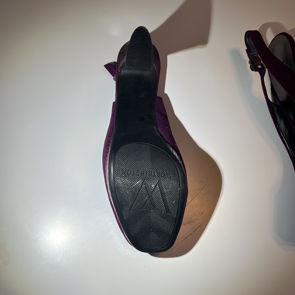 Purple velvet stilettos - Picture 4 of 7
